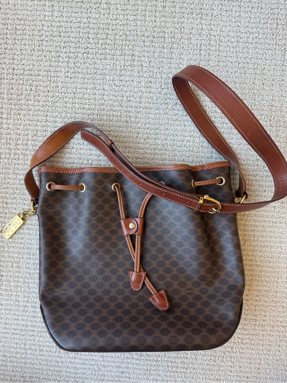 Vintage Celine monogram bucket bag